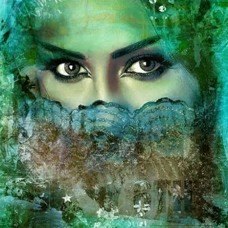 Peinture arabe Belle Lina Turquoise SFCVSLD00040