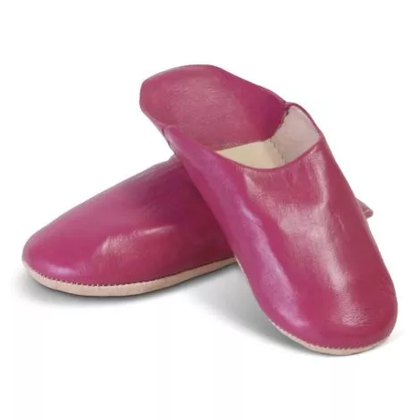 Babouche marocaine en cuir Fuchsia SFMRKBAB00043